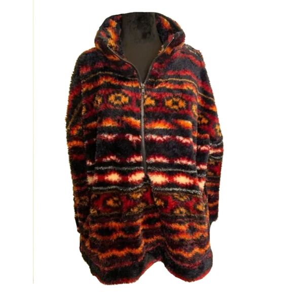 Lularoe Southwest 1/2 Zip Sherpa Fleece Pullover Jacket Plus Size 3X - Picture 1 of 3